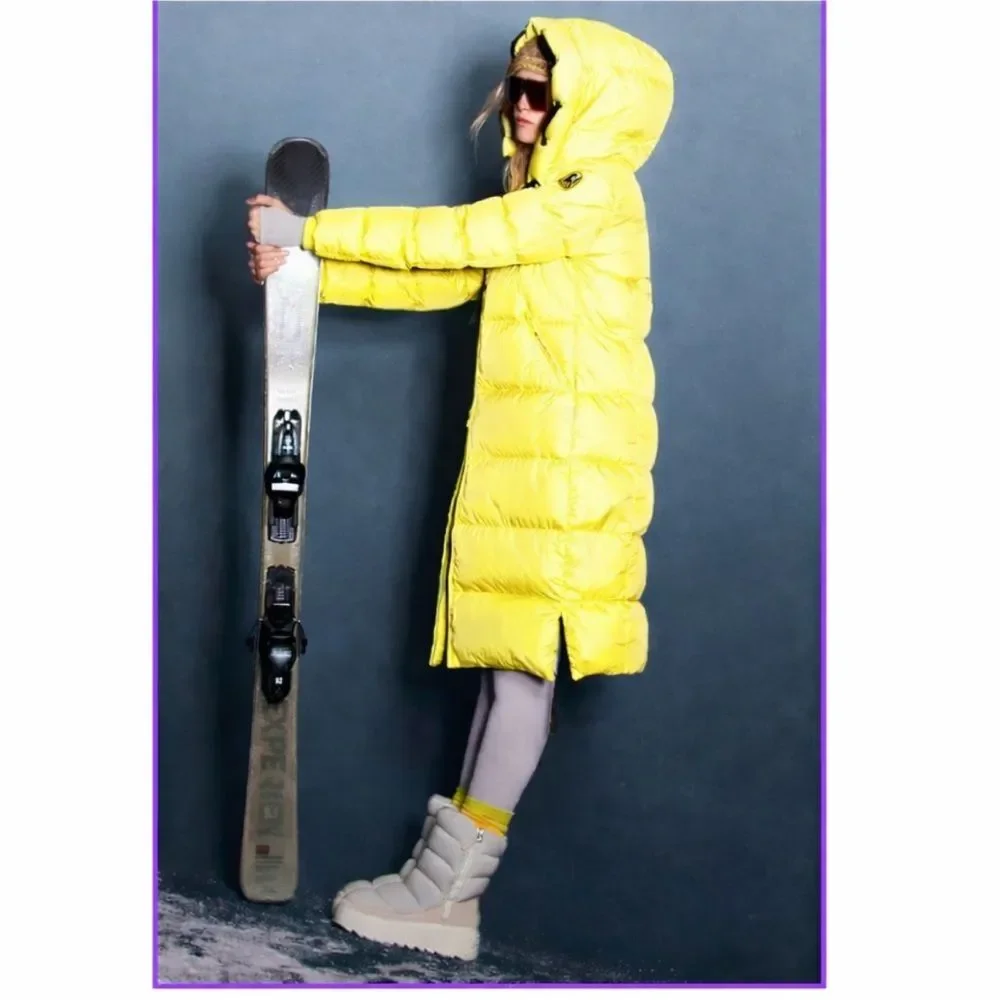 Parajumpers Panda Extra Long Down Jacket Puffer Coat Small Charlock Yellow NEW